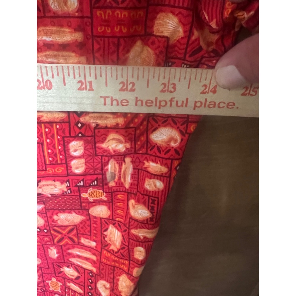 Island Aloha Wear Mens Red Sea Life Turtle Fish Hawaiian Shirt Made in Hawaii XL - Picture 4 of 5